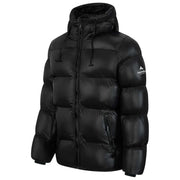 Helvetica Mountain Pioneers Black Edge Hooded Down Jacket