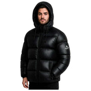 Helvetica Mountain Pioneers Black Edge Hooded Down Jacket