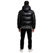 Helvetica Mountain Pioneers Black Edge Hooded Down Jacket