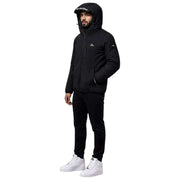 Helvetica Mountain Pioneers Black Eyeblock Hooded Windbreaker Jacket