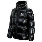 Helvetica Mountain Pioneers Black Freezer Hooded Down Jacket