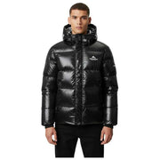 Helvetica Mountain Pioneers Black Freezer Hooded Down Jacket