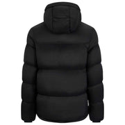 Helvetica Mountain Pioneers Black Middle Block Hooded Down Jacket