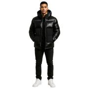 Helvetica Mountain Pioneers Black Pinto 2 Hooded Down Jacket