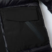 Helvetica Mountain Pioneers Black Queyras Hodded Down Jacket