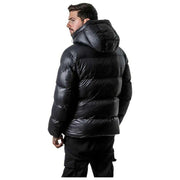 Helvetica Mountain Pioneers Black Silver 2 Hooded Down Jacket