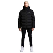 Helvetica Mountain Pioneers Black Sniper Hooded Down Jacket