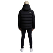 Helvetica Mountain Pioneers Black Sniper Hooded Down Jacket