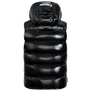 Helvetica Mountain Pioneers Black Space Sleeveless Hooded Jacket