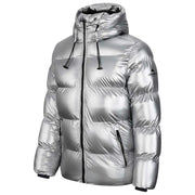 Helvetica Mountain Pioneers Silver Cosmos Hooded Down Jacket