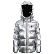 Helvetica Mountain Pioneers Silver Cosmos Hooded Down Jacket