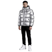 Helvetica Mountain Pioneers Silver Cosmos Hooded Down Jacket