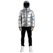Helvetica Mountain Pioneers Silver Cosmos Hooded Down Jacket
