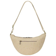 Hindbag Beige Andrea Woven Half Moon Bag