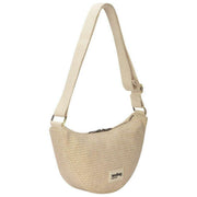 Hindbag Beige Andrea Woven Half Moon Bag