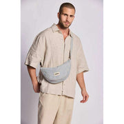 Hindbag Blue Andrea Half Moon Bag