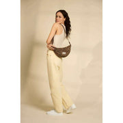 Hindbag Brown Andrea Half Moon Bag