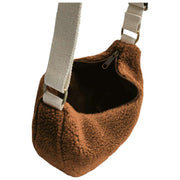 Hindbag Brown Andrea Teddy Half Moon Bag