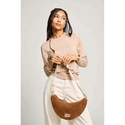 Hindbag Brown Andrea Teddy Half Moon Bag
