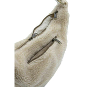 Hindbag Cream Andrea Teddy Half Moon Bag