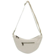 Hindbag Cream Andrea Velvet Half Moon Bag