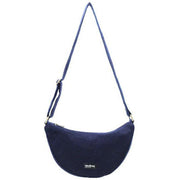 Hindbag Navy Andrea Wool Half Moon Bag