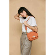 Hindbag Orange Margault Quilted Shoulder Bag