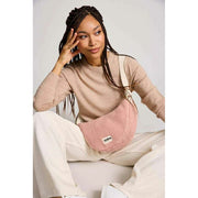 Hindbag Pink Andrea Teddy Half Moon Bag
