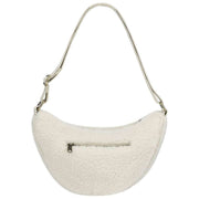 Hindbag White Andrea Teddy Half Moon Bag