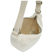 Hindbag White Andrea Teddy Half Moon Bag