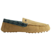 Hunter Beige Moccasin Tartan Collar Slipper