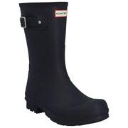 Hunter Black Original Short Tartan Lined Boots