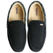 Hunter Navy Moccasin Tartan Collar Slipper