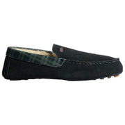 Hunter Navy Moccasin Tartan Collar Slipper