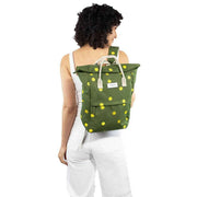 Kind Bag London Green Hackney Embroidered Medium Backpack