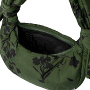 Lefrik Green Biwa Puffy Micro Floral Shoulder Bag