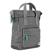 Roka Black Bantry B Small Gingham Recycled Canvas Backpack
