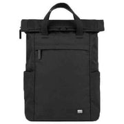 Roka Black Finchley A All Black Medium Recycled Canvas Backpack