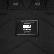 Roka Black Finchley A All Black Medium Recycled Canvas Backpack