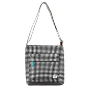 Roka Black Kennington B Medium Gingham Recycled Canvas Crossbody Bag