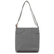 Roka Black Kennington B Medium Gingham Recycled Canvas Crossbody Bag
