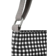 Roka Black Kennington B Medium Gingham Recycled Canvas Crossbody Bag