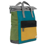 Roka Blue Canfield B Medium Creative Waste Colour Block Recycled Nylon Backpack