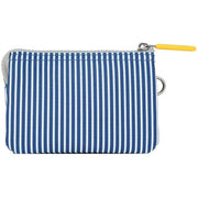 Roka Blue Carnaby Small Hickory Stripe Recycled Canvas Wallet