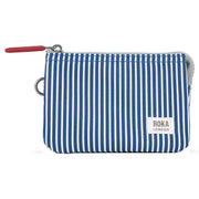 Roka Blue Carnaby Small Hickory with Red Recycled Canvas Wallet