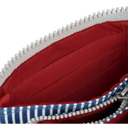 Roka Blue Carnaby Small Hickory with Red Recycled Canvas Wallet