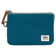 Roka Blue Carnaby Small Recycled Canvas Wallet