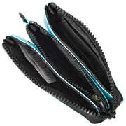 Roka Blue Carnaby Small Recycled Canvas Wallet