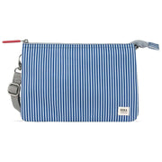 Roka Blue Carnaby XL Hickory with Red Recycled Canvas Crossbody Bag