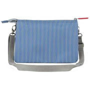Roka Blue Carnaby XL Hickory with Red Recycled Canvas Crossbody Bag